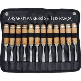 Resim 12 Parça iskerpela Tahta Ahşap Oyma Matkap Yaprak Kelebek Uç Seti 