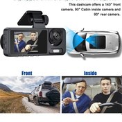 Resim Novahub 3 Kameralı Dash Cam - Çok Dilli - Geniş Açı - Otomobil Güvenlik Kaydedici 