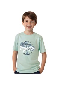 Resim Panios Kids Unisexs 3lü Yuvarlak Yaka Çocuk Baskılı Kısa Kollu T-shirt Mavmint Yeşil - Sarı 
