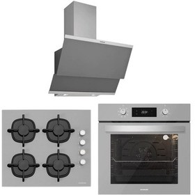 Resim Silverline BO6504S01 - CS5343S01 - 3420 Classy 60 Gri Cam Ankastre Set 