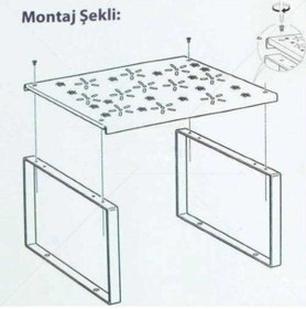 Resim Ayaklı Metal Dolap İçi Tezgah Üstü Kavanoz Kupa Bardak Rafı Beyaz Çok Renkli 
