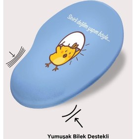 Resim Mouse Pad Baskılı Bilek Destekli Sinirli Civciv Mousepad 