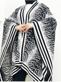 Resim 02Lady Fashion kadın çift taraflı kulanılabilen zebra desenli şal panço 