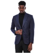 Resim Wessi Slim Fit Desenli Koyu Mavi Erkek Ceket Koyu Mavi 