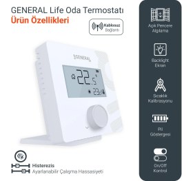 Resim General Mitra HT26S Rf Kablosuz Oda Termostatı 