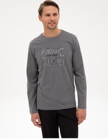 Resim Pierre Cardin Erkek Koyu Gri Pijama Takım 50322652-vr080 Koyu Gri 