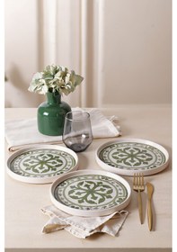 Resim Keramika Timeless Green Stackable Pasta Tabağı 21 Cm 4 Adet 21974 Krem 