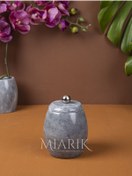 Resim MIARIK DESIGN & DEKORASYON Dekoratif grı renk mermer pamukluk aksesuar detaylı 