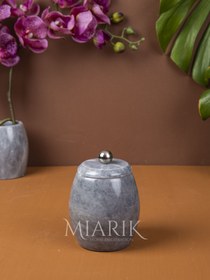 Resim MIARIK DESIGN & DEKORASYON Dekoratif grı renk mermer pamukluk aksesuar detaylı 