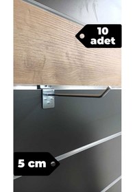 Resim 5 Cm - 10 Adet Kanallı Pano Kancası Raf Askısı Galvaniz 