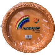 Resim Turuncu Plastik Kullan At Tabak 25 Adet 22 Cm 