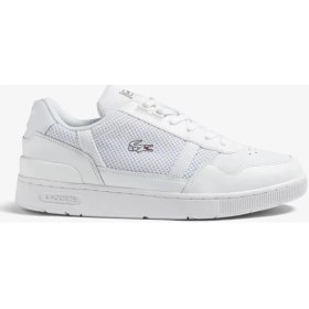 Resim Lacoste T-Clip Piqué Hakiki Deri Teksitl Erkek Beyaz Sneaker 