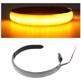 Resim Dc 12v 3w Motosiklet Annulus Dönüş Lambası Ön Led Amortisör Işık, Işık Kılavuzu 