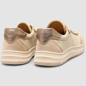 Resim Cabani %100 Hakiki Deri Süet Karışımlı Bej Kadın Ayakkabı Bej 