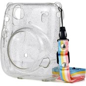 Resim Trendfone Fujifilm Instax Mini 11 Simli Şeffaf Kılıf-Koruyucu Sert Plastik 