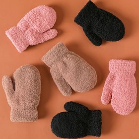 Resim Gençlerin Kış Sıcak Örgü Peluş Eldivenleri - Kalınlaştırılmış Polarlı Eldivenler Kalp ve Yıldız Desenleriyle, Düz Renkli (Pembe, Bej, Siyah) Gençler İçin, Gençler Kış Eldivenleri, Gençler El Koruma, Oynak Gençler Modası, Yumuşak Gençler Modası 