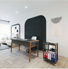 Resim Zenith Çalışma Masası Kitaplık Takımı150cm Antrasit Ceviz 