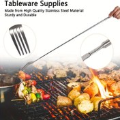 Resim 1 adet Teleskopik, Uzatılabilir Çatal, Uzatılabilir Çatal, 22.1~64.6cm (8.7~25.4in) Uzun Paslanmaz Çelik Geri Çekilebilir Çatal Uzatılabilir Yemek Meyve Tatlı Çatalı Restoran için 