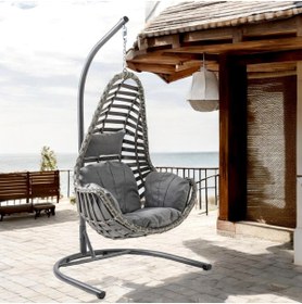 Resim Capri Swing Milas Tekli Rattan Bahçe Salıncağı | Balkon Salıncağı 