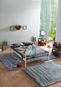 Resim Unimet Lalas Çift Kişilik Ferforje Metal Karyola-beyaz (AHŞAP LATALI) 