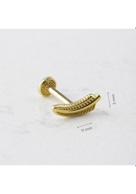 Resim Glorria Altın Yaprak Tragus Piercing Sarı 