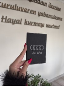 Resim EFE DERİ Audi Deri Dikişli Araç Ruhsat Kılıfı Kabı Ruhsatlık Ruhsat Koruyucu 