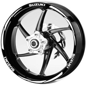 Resim Beyaz-Suzukı-Yazılı-3-Parçalı-Reflektif -Beyaz-Jant-Şeridi 