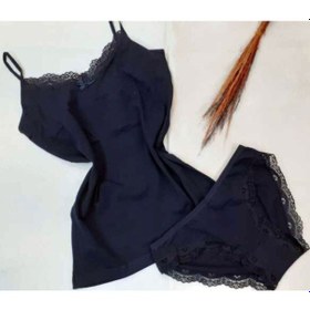 Resim Kadın İp Askılı Dantel Detaylı Atlet Bikini Takım Pamuklı Esnek 001 