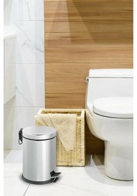 Resim 3 Lt Paslanmaz Pedallı Çöp Kovası 