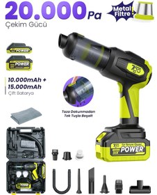 Resim 7go 7GAB-03 20.000PA Güçlü Emiş 25.000mAH Kablosuz Araç İçi Süpürge 