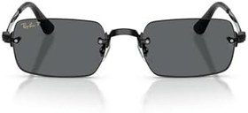Resim Ray-Ban RB 3928 00281 54 A$AP ROCKY Unisex Polarize Dikdörtgen Siyah Metal Güneş Gözlüğü 