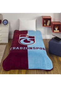 Resim Taç Taraftar Lisanslı -trabzonspor Parçalı- Tek Kişilik Battaniye Mavi 