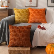 Resim Oturma Odası Yatak Odası Koltuk için Uygun Turuncu Balkabağı Desenli Halloween Atma Yastık Kılıfı 45*45cm, İç Dolgu Hariç 