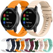 Resim Garmin Move Style Dalgalı Noktalı Dikişli 20mm Silikon Saat Bandı Beyaz İçin 