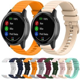 Resim Garmin Move Style Dalgalı Noktalı Dikişli 20mm Silikon Saat Bandı Beyaz İçin 