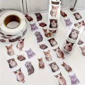 Resim 500 Sayfa Her Rulo İçin, Meow Meow Öğretimi, Komik İnternet Ünlüsü Kedi Mimi Sticker'ları Yaratıcı Defter Malzemesi Zarf Sticker'ları Defterler, Mobil Telefonlar, Kaykaylar, Ipads İçin Uygun 