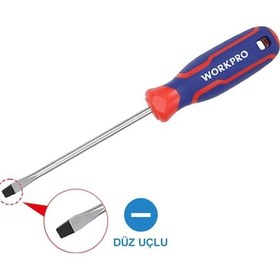 Resim Workpro Wp221013 3x75mm Cr-v Profesyonel Düz Tornavida 