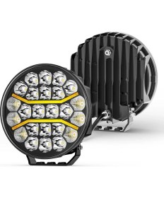 Resim Kamyon 9 Inç Sis Farı Tepe ve Tampon Lambası 100 W Projektör Lamba Gündüz LED Drl Sarı ve Beyaz 