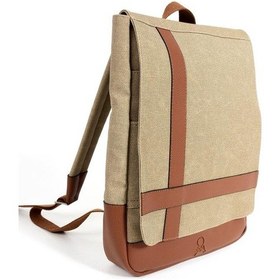 Resim Erkek Sırt Çantası 35 20 Cm Kanvas Kumaş Laptop Bölmeli Business Sırt Çantası Okul Çantası Mega Bag Krem 