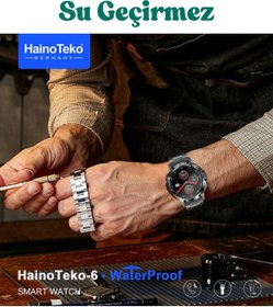 Resim BellaThec Haino Teko-6 Akıllı Saat Su Geçirmez AMOLED Ekranlı 3 Kordonlu El Feneri Hediyeli 
