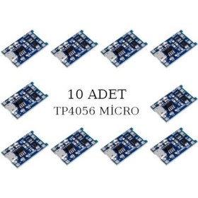 Resim Tp4056 5V 1A Lı-Pil Şarj Modülü (Mikro Usb) (10 Adet ) 