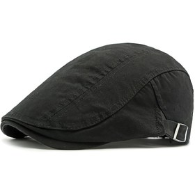 Resim Britanya Tarzı Beret Şapka - Erkekler & Kadınlar için Ayarlanabilir Unisex Düz Renkli Günlük Zarif Tasarım, Halloween Noel Sevgililer Günü Moda Aksesuarı, Bayramlık Baş Giyim, Şık Başlık, Yapılı Saç Aksesuarı 
