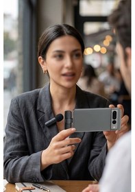 Resim Thentech Kablosuz Yaka Mikrofonu Type C Uyumlu Telefon Canlı Yayın Vlog Video Kayıt Çekim Mikrofonu Seti 