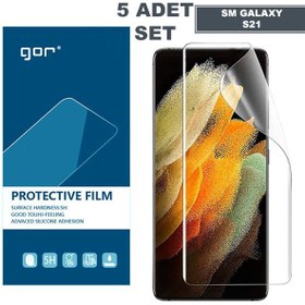 Resim GOR SM Galaxy S21 HD Darbe Emici Ekran Koruyucu Jelatin 5 Adet Set 