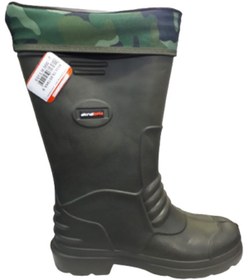 Resim Akınal Bella Ab81-10 Unisex Haki Askeri Desenli Çoraplı Eva Hafif Poli Taban Uzun Yağmur Çizmesi 