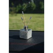 Resim Tasarım Arabam Gümüş Kare Kavanoz Koku Baget Taş 