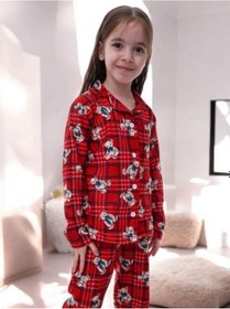 Resim Çocuk Ayıcık Dessenli Pijama-14920 Kırmızı 