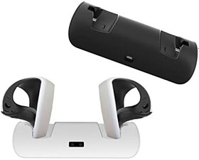 Resim PS VR2 ile Uyumlu Şarj İstasyonu, VR Kolu Şarj İstasyonu Kontrolörü Şarj Standı Tutucu Oyun Pedi Joystick Taban Şarj Cihazı Ekran Işığı ile (Siyah) 