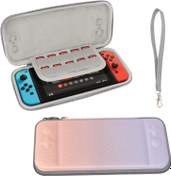 Resim Skycase Nintendo Switch ve New Switch OLED ile uyumlu çanta, renkli koruyucu sert taşınabilir seyahat taşıma çantası, Nintendo Switch ve yeni Switch OLED konsol için (lila pembe) 