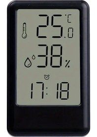 Resim Willowhaven Siyah 1 Adet Modern Beyaz Dijital Sıcaklık Nem Ölçer Büyük Lcd Ekran Hassas Oda Termometresi 12 24 Saat Pil İle Çalışır 